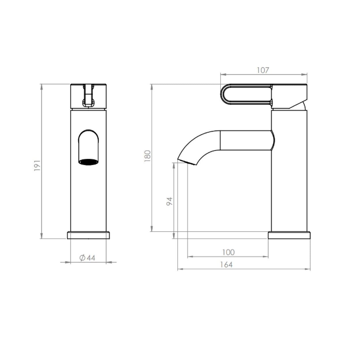Monomando Lavamanos Rizzo Inox Satinado