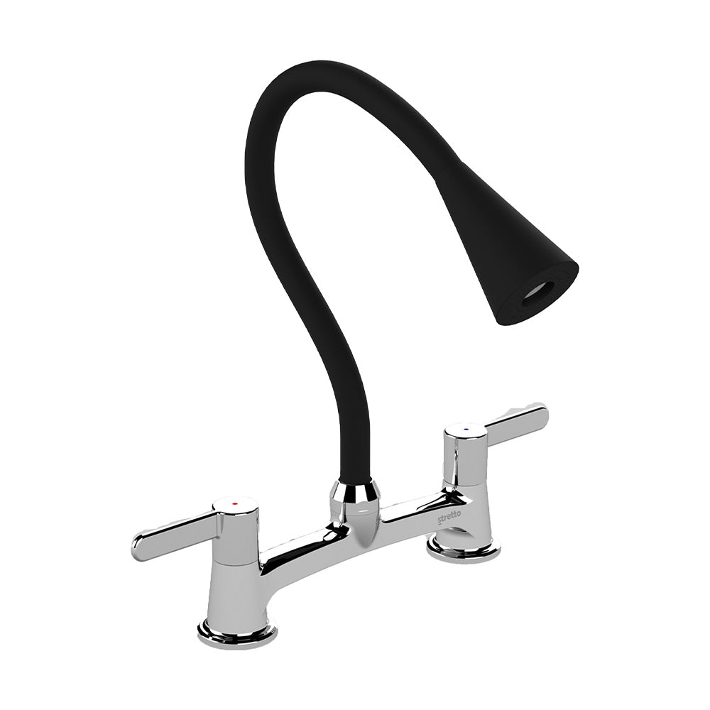 Combinación Lavaplatos Ferrara Flessi Cromo/Negro Mate