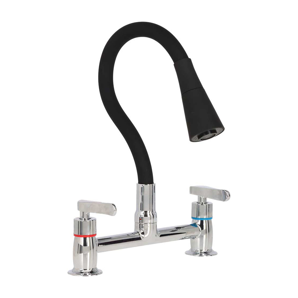 Combinación Lavaplatos Flexible Biletti Flessi Cromo/Negro