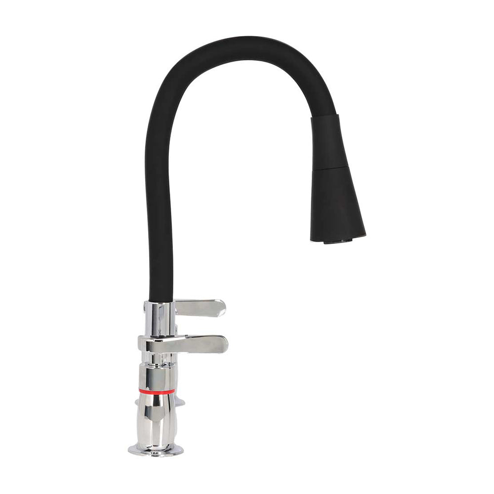 Combinación Lavaplatos Biletti Flessi Cromo/Negro Mate