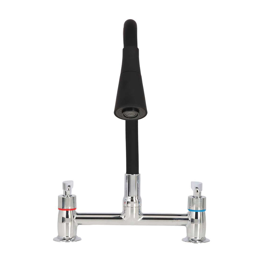 Combinación Lavaplatos Biletti Flessi Cromo/Negro Mate