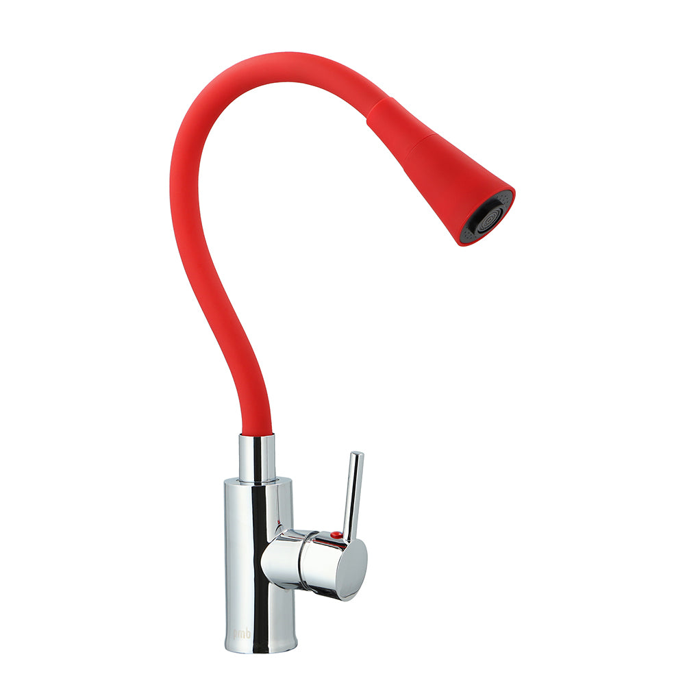 Monomando Lavaplatos Oregon Flex Duo Cromo/Rojo