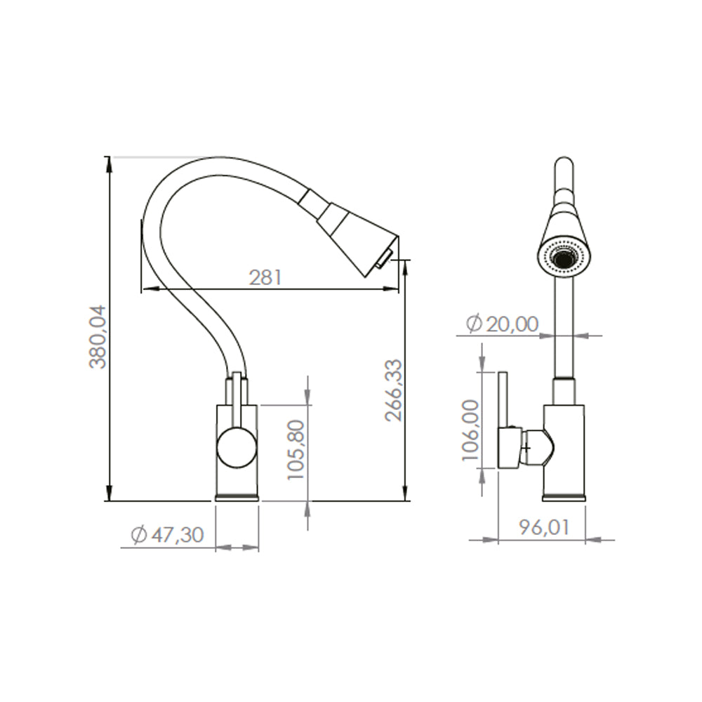 Monomando Lavaplatos Oregon Flex Duo Cromo/Azul