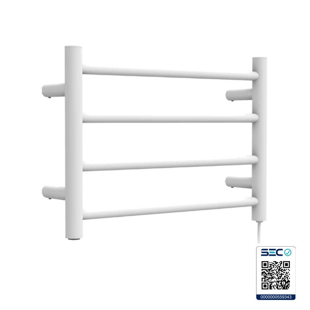 Secador de Toallas Eléctrico 4 Barras Blanco