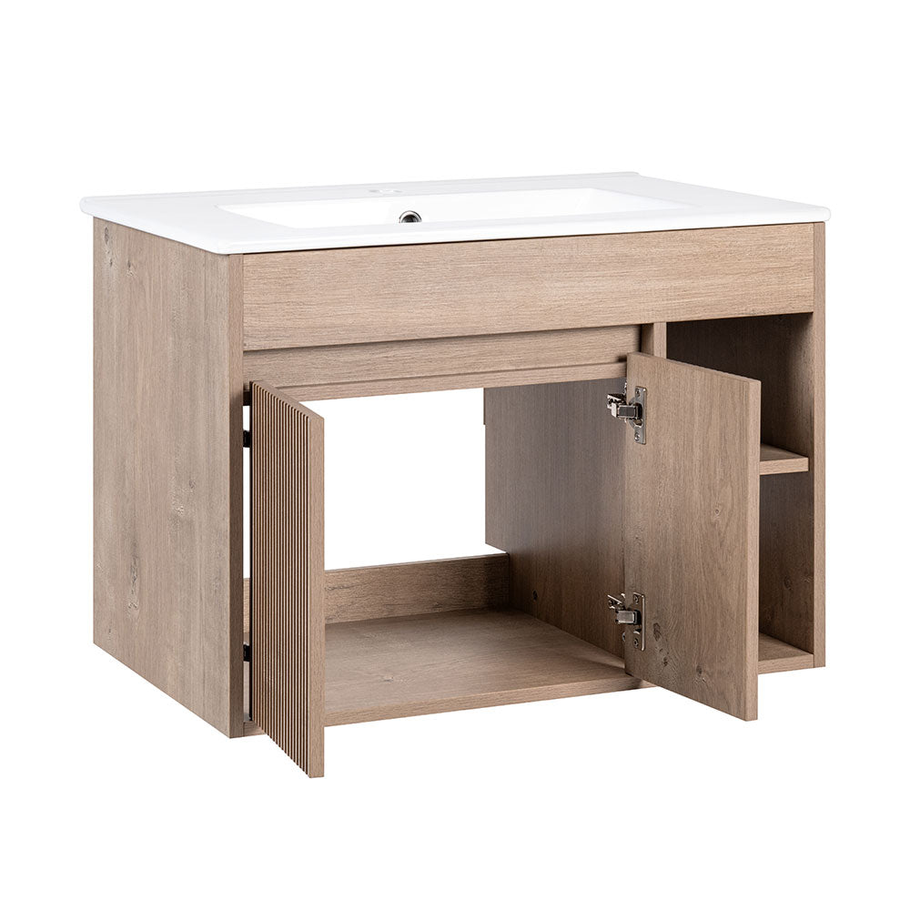 Mueble Vanitorio Texturado Lille Lenga Texturado + Cubierta 60x46x50 cm