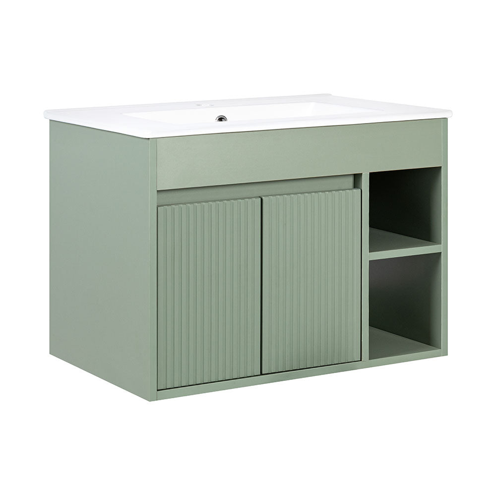 Mueble Vanitorio Lille Sage Green Texturado + Cubierta 70x46x50 cm
