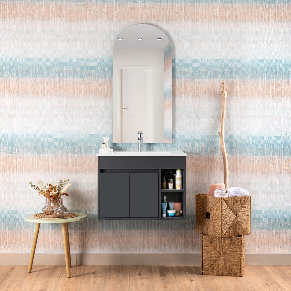 Mueble Vanitorio Lille Dark Grey + Cubierta 60x46x50 cm