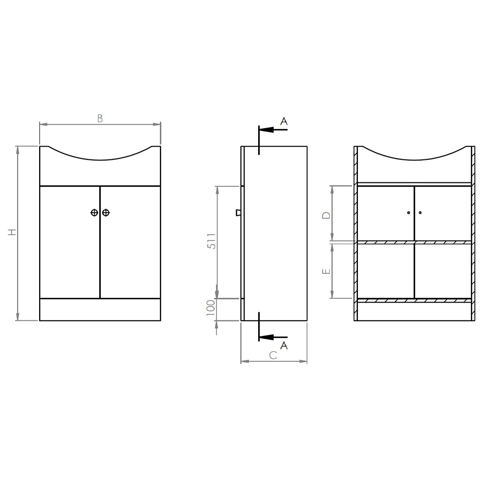 Mueble Vanitorio Marie Lenga + Cubierta 43x50x30 cm