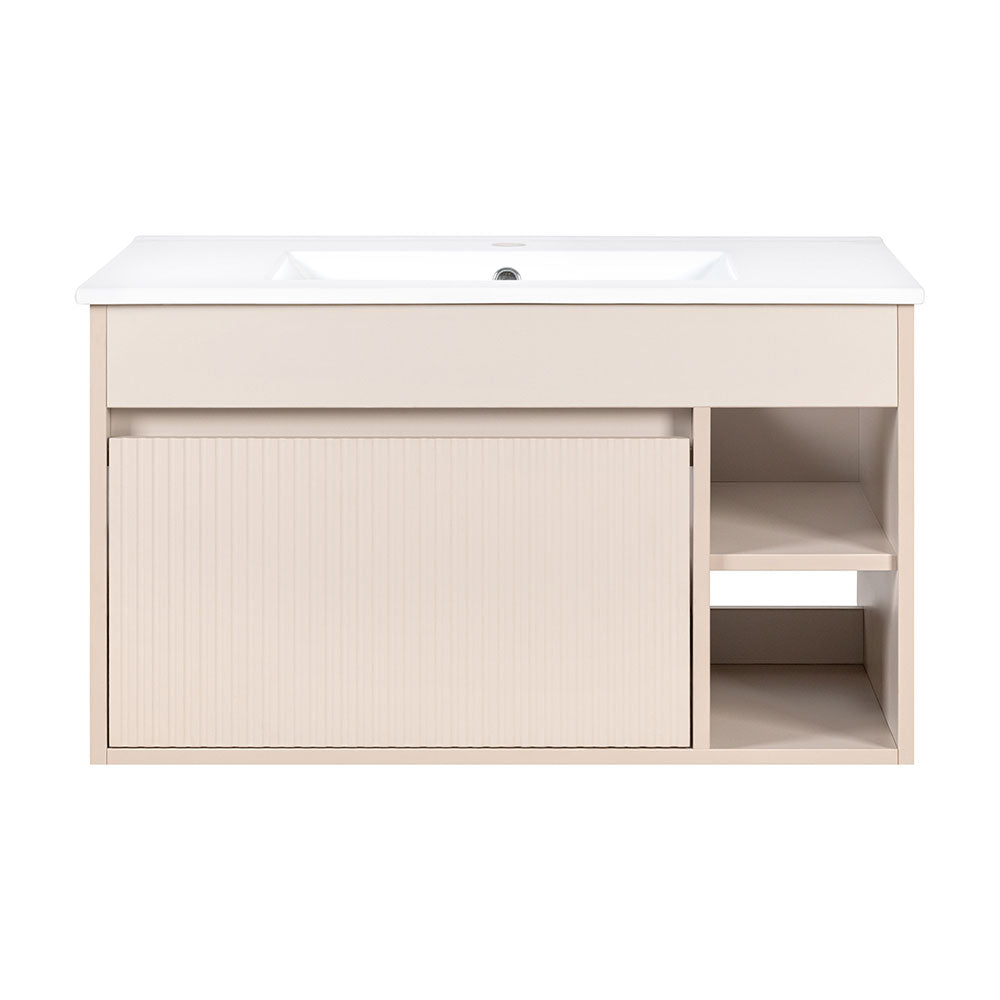 Mueble Vanitorio Marsella Greige Texturado + Cubierta 60x46x50 cm