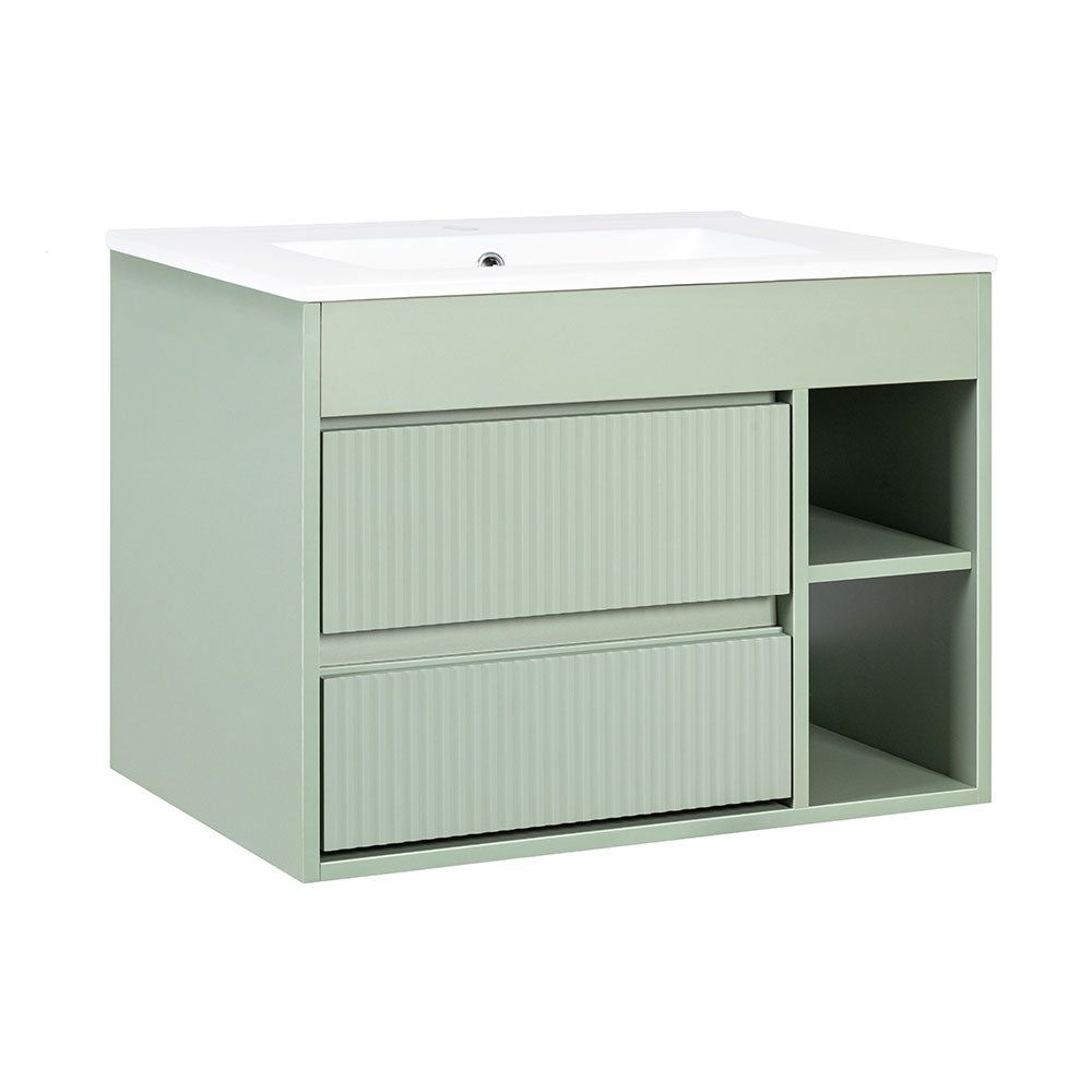 Mueble Vanitorio Texturado Paris Sage Green Texturado + Cubierta 60x46x50 cm