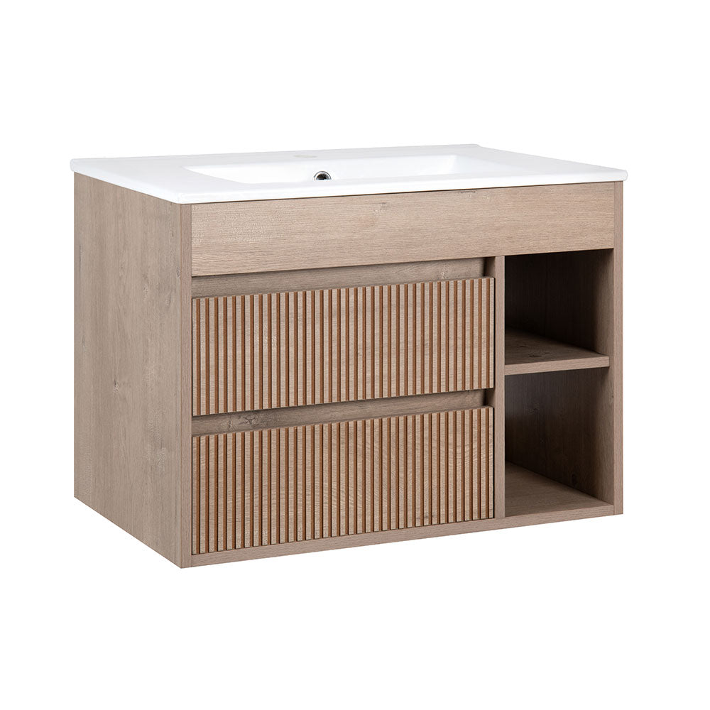 Mueble Vanitorio Texturado Paris Lenga Texturado + Cubierta 60x46x50 cm