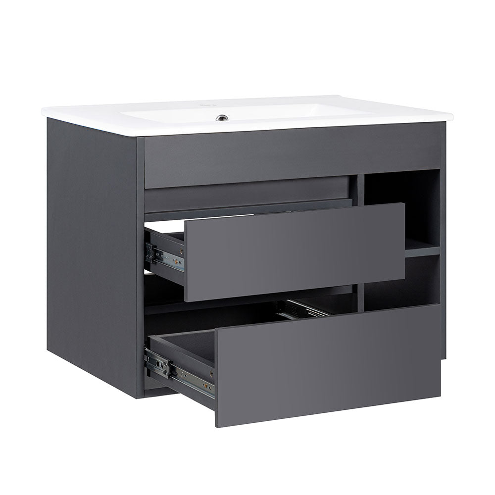 Mueble Vanitorio Paris Dark Grey + Cubierta 60x46x50 cm