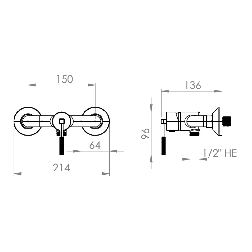 Monomando Ducha Amalfi Negro Mate