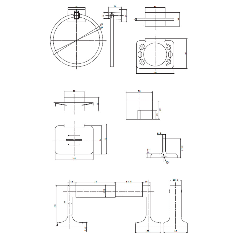 Mossini kit 5 pzas accesorios baño