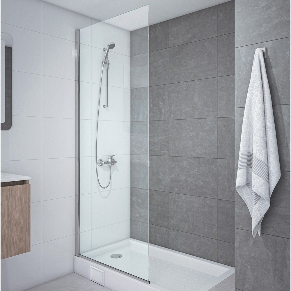 Mampara Hoja Fija 185x60 cm Vidrio 8 mm Ajustable ±1 cm