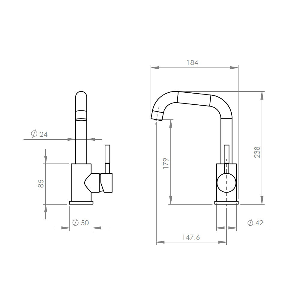Monomando Lavamanos Novara Grafito Austral