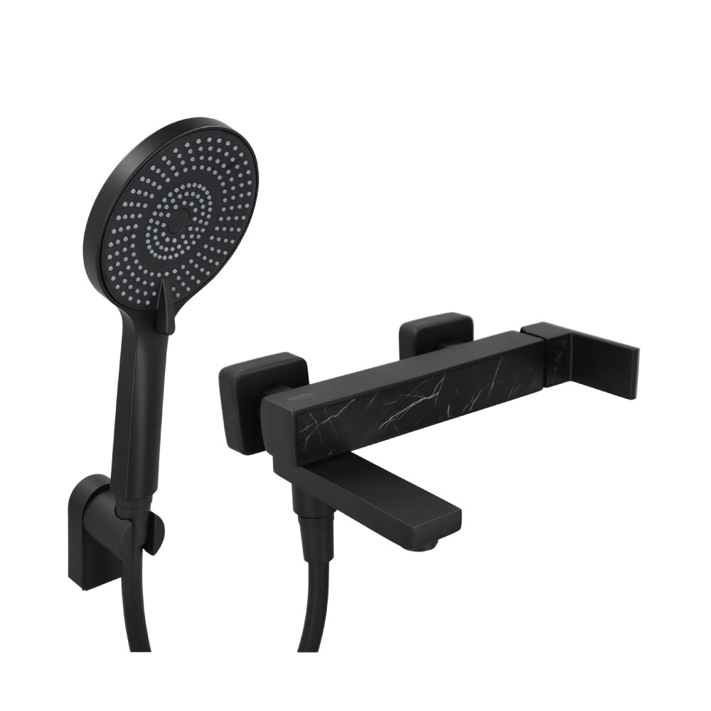 Monomando Tina Ducha Atela Negro Mate