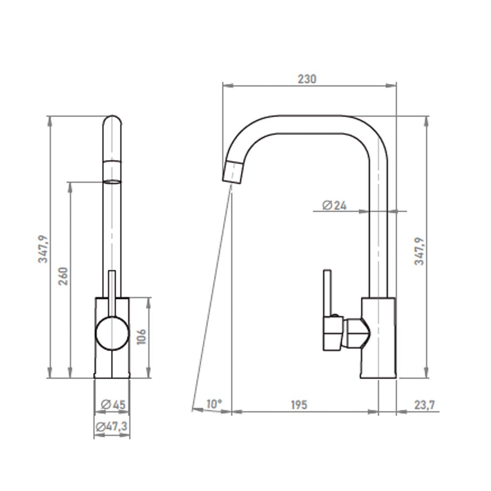 Monomando Lavaplatos Caño Recto Oregon Negro Mate