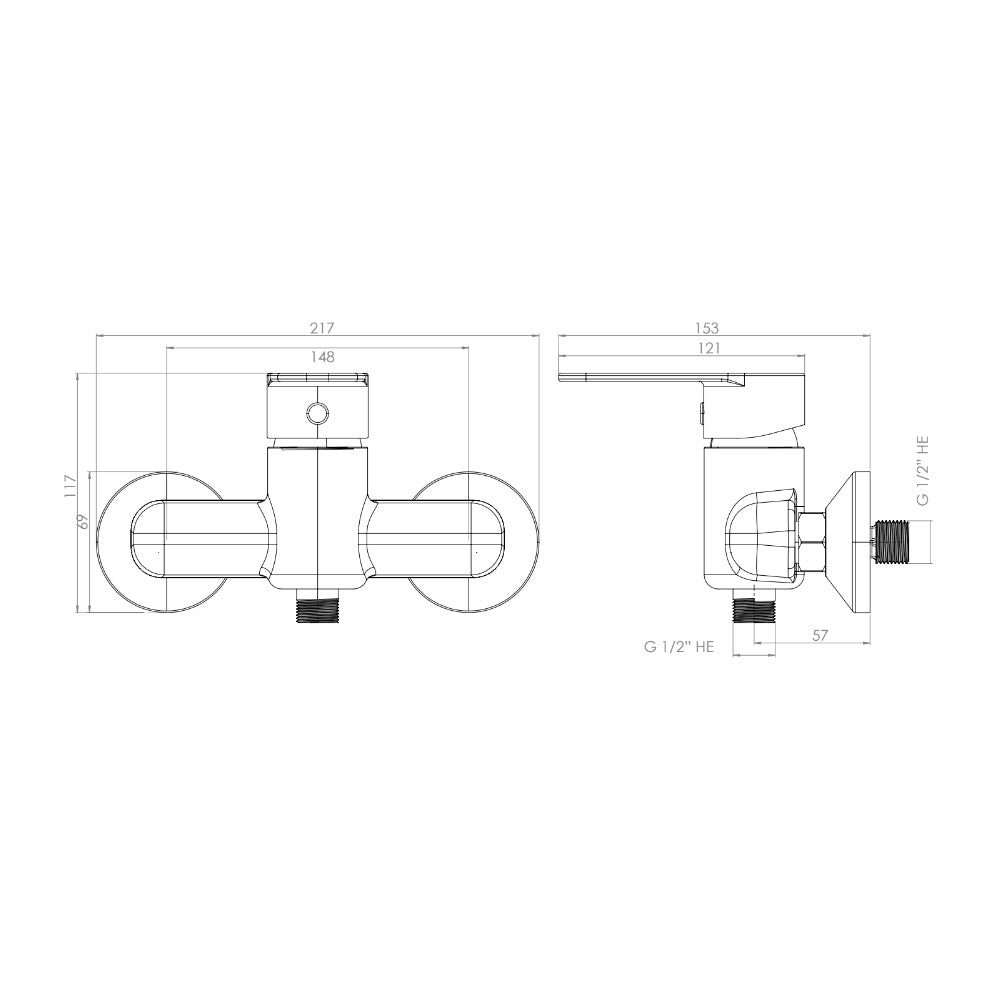 Monomando Ducha Verona Cromo