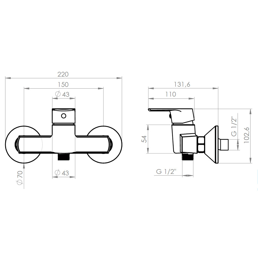Monomando Ducha Filippo Cromo
