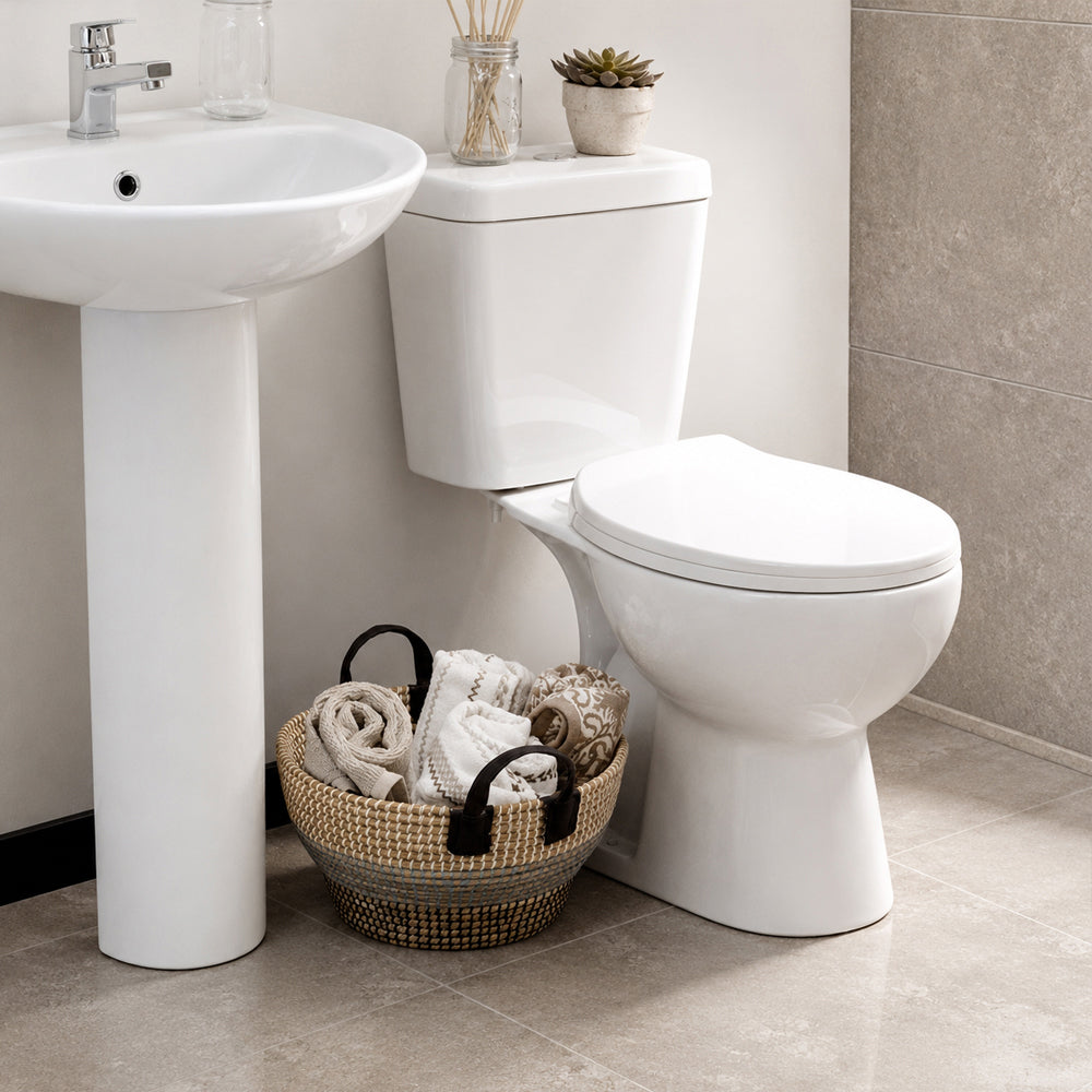 Taza WC Aura con fijaciones - Salida a piso (Vertical)