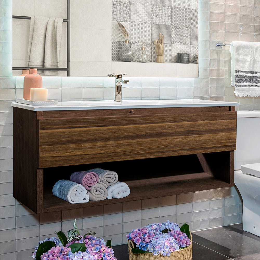 Mueble Vanitorio Belle Roble + Cubierta 70x46x50 cm