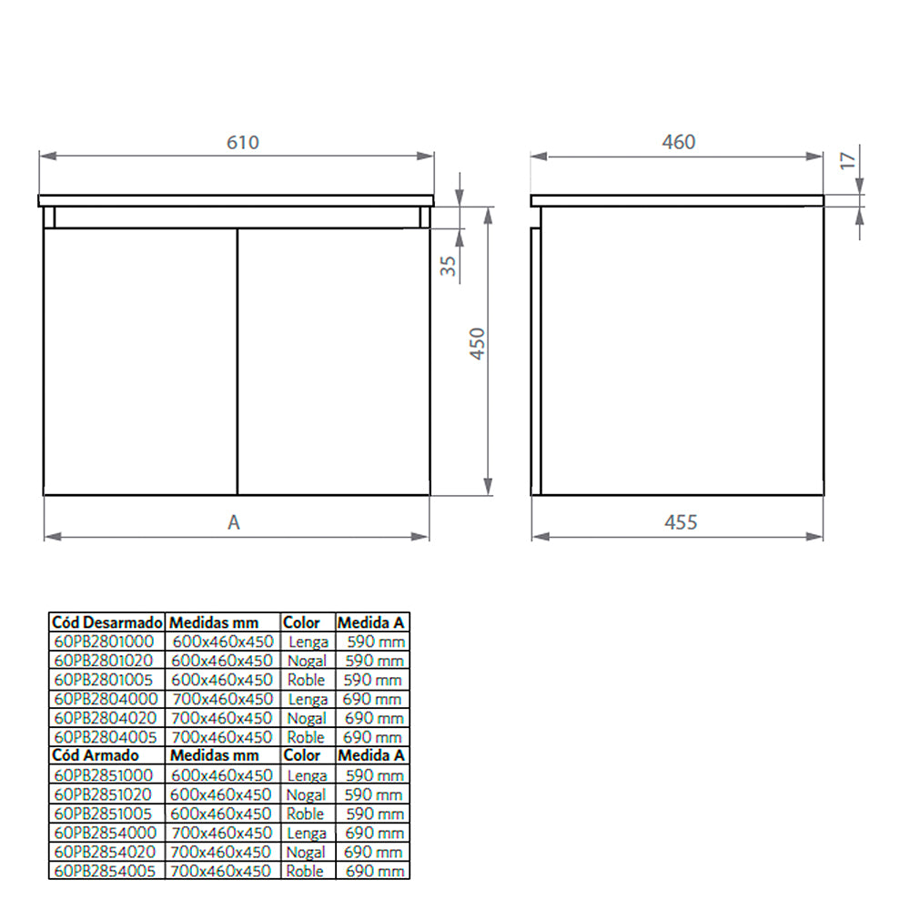 Mueble de Baño Completo Ermes Lenga