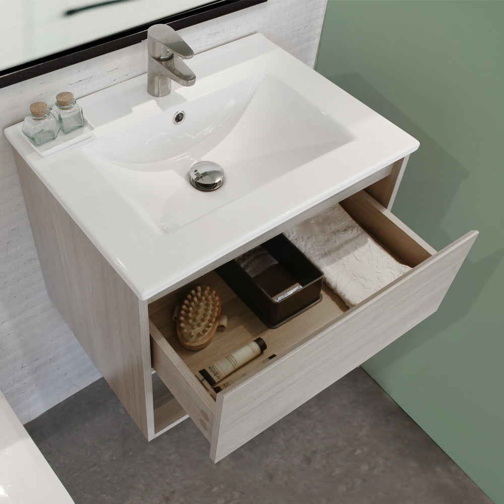 Mueble Vanitorio Zoé Acácia + Cubierta 90x46x50 cm