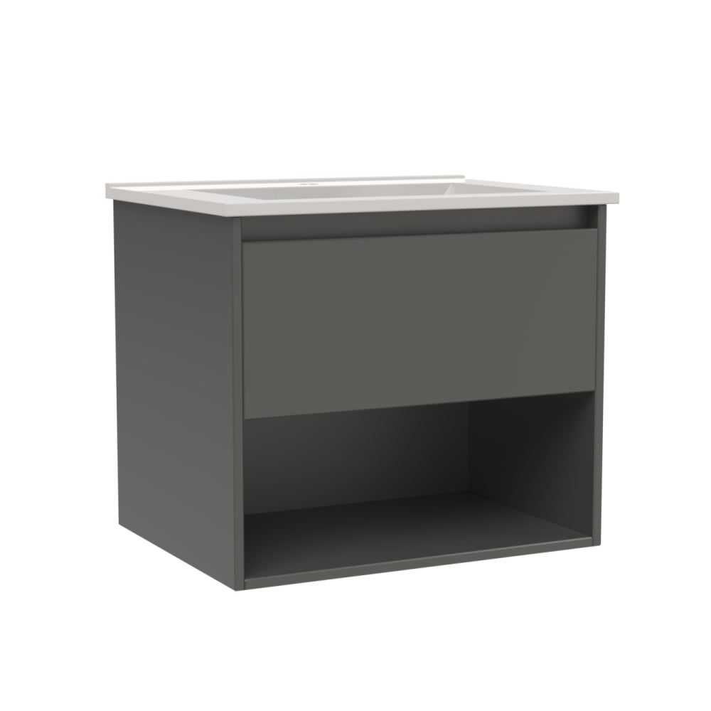Mueble Vanitorio Zoé Gris Grafito + Cubierta 70x46x50 cm