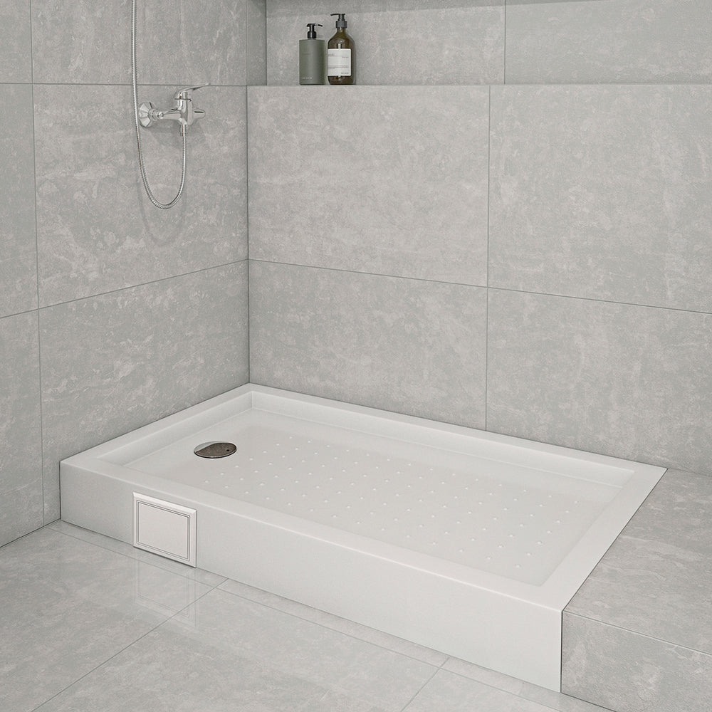 Receptáculo de Ducha con Desagüe Zeus Acrílico 80x15 cm