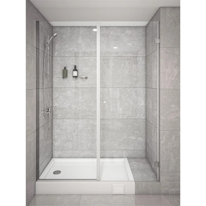 Mampara Abatible 185x130 cm Vidrio 8 mm Perfil Cromado