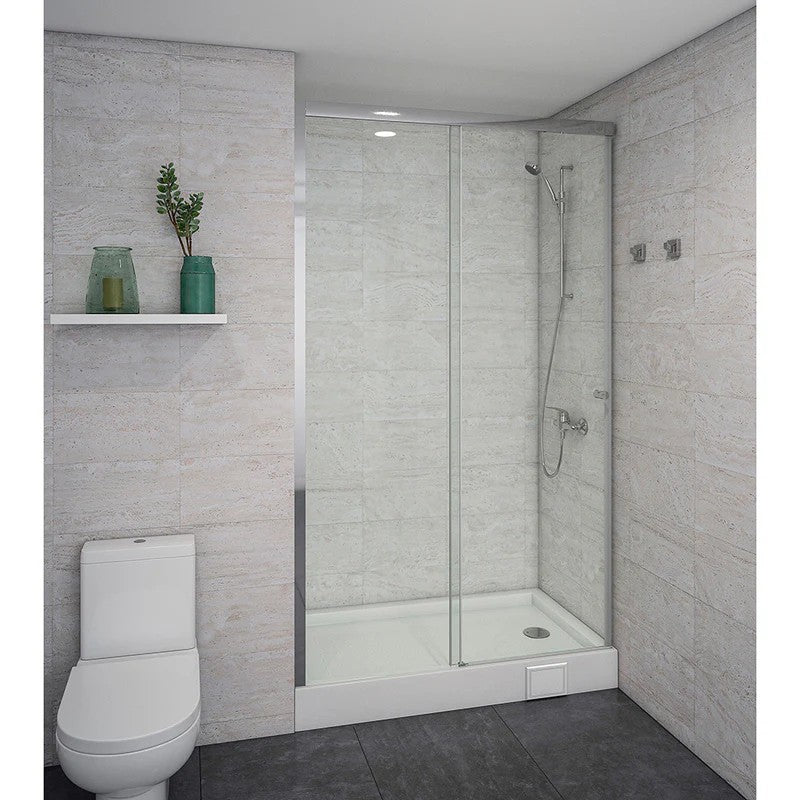 Mampara Corredera 110x185 cm Ajustable ±3 cm Cromado