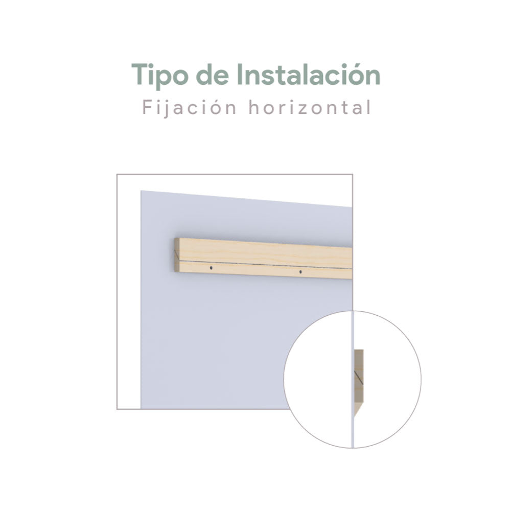 Espejo Rectangular 130x100 cm + Fijación con listón de madera