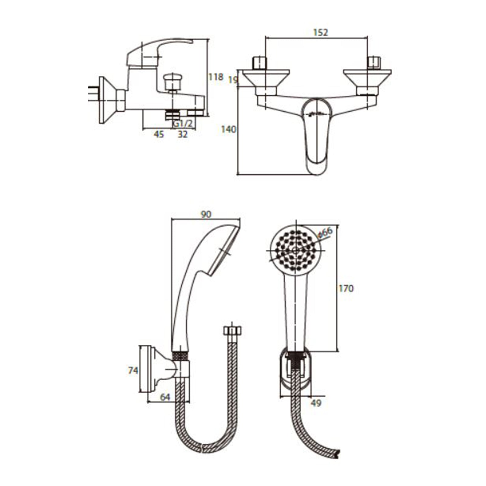 Monomando Tina Ducha New Standard Cromo