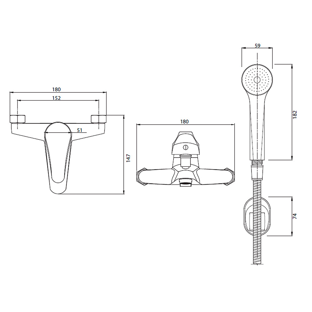 Monomando Tina Ducha Memphis Cromo