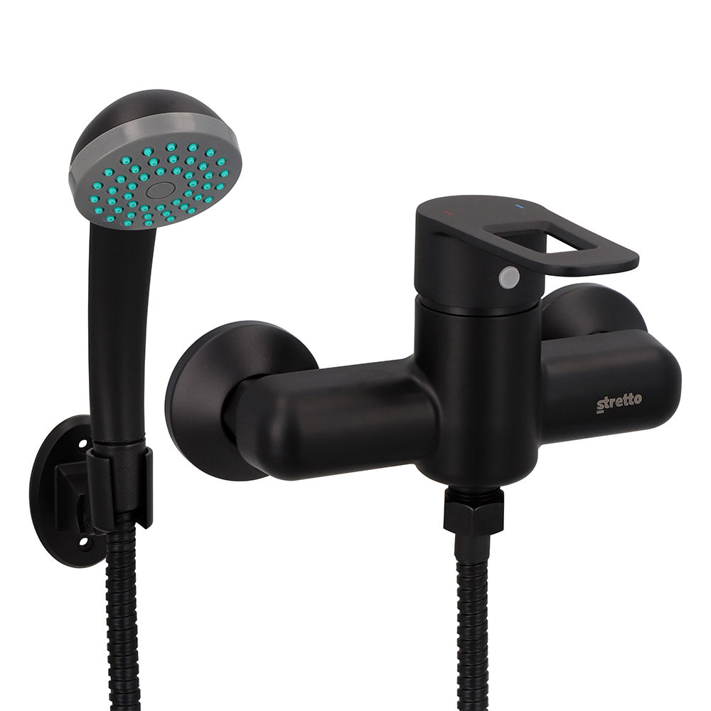 Columna de Ducha Venti + Ducha Verona Negro Mate