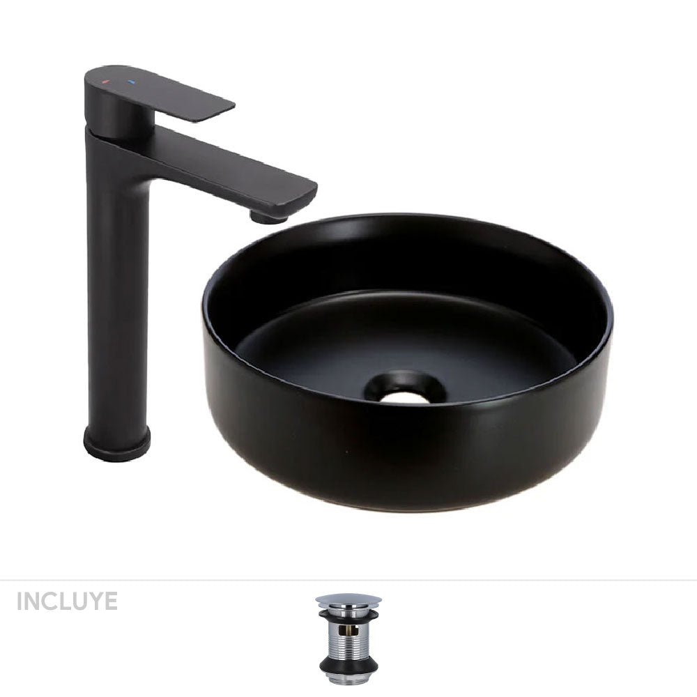 Pack Baena | Vanitorio Sobre Cubierta 36cm  + Lavatorio alto