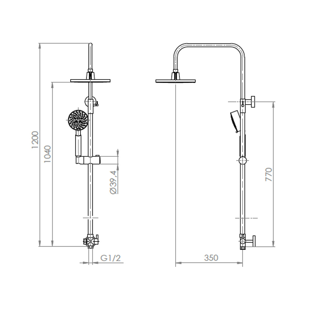 Pack Baño Gótico | Griferías + Columna Ducha Negro Mate