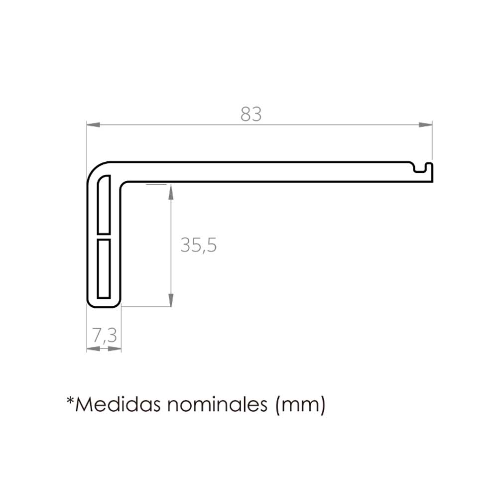 Nariz de Grada SPC Latte 2400x83x35.5mm