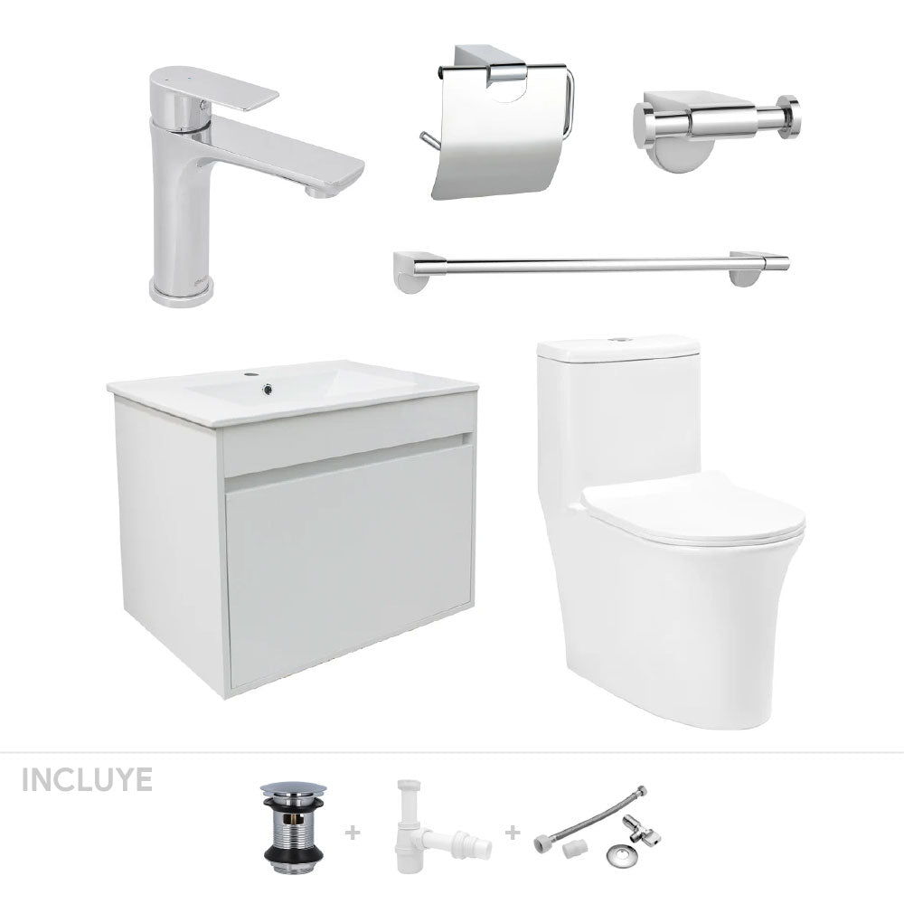 Pack Santa Cruz | Mueble + Sanitario +Griferías + Accesorios