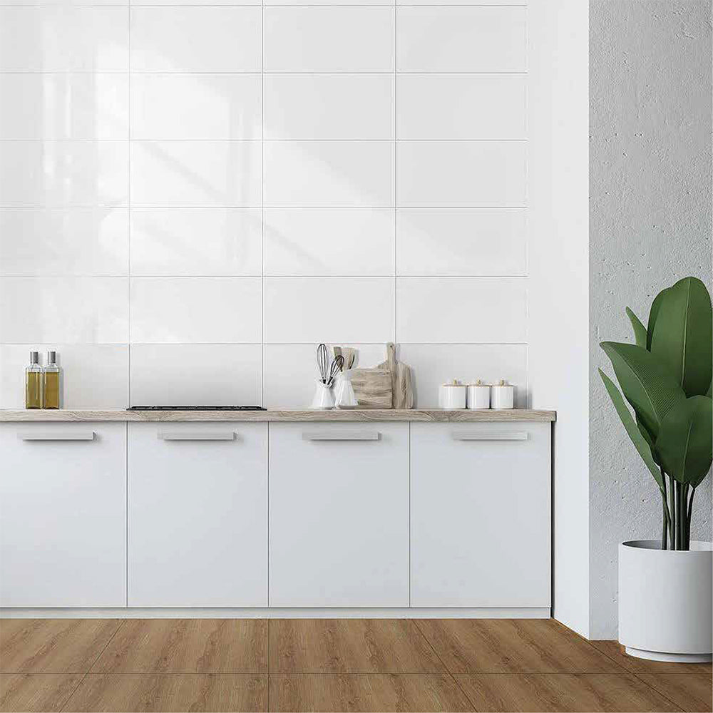 SALDO - T23 - TIMNBLB203 ALPES BRILLO Ceramica Muro Blanco 20x30