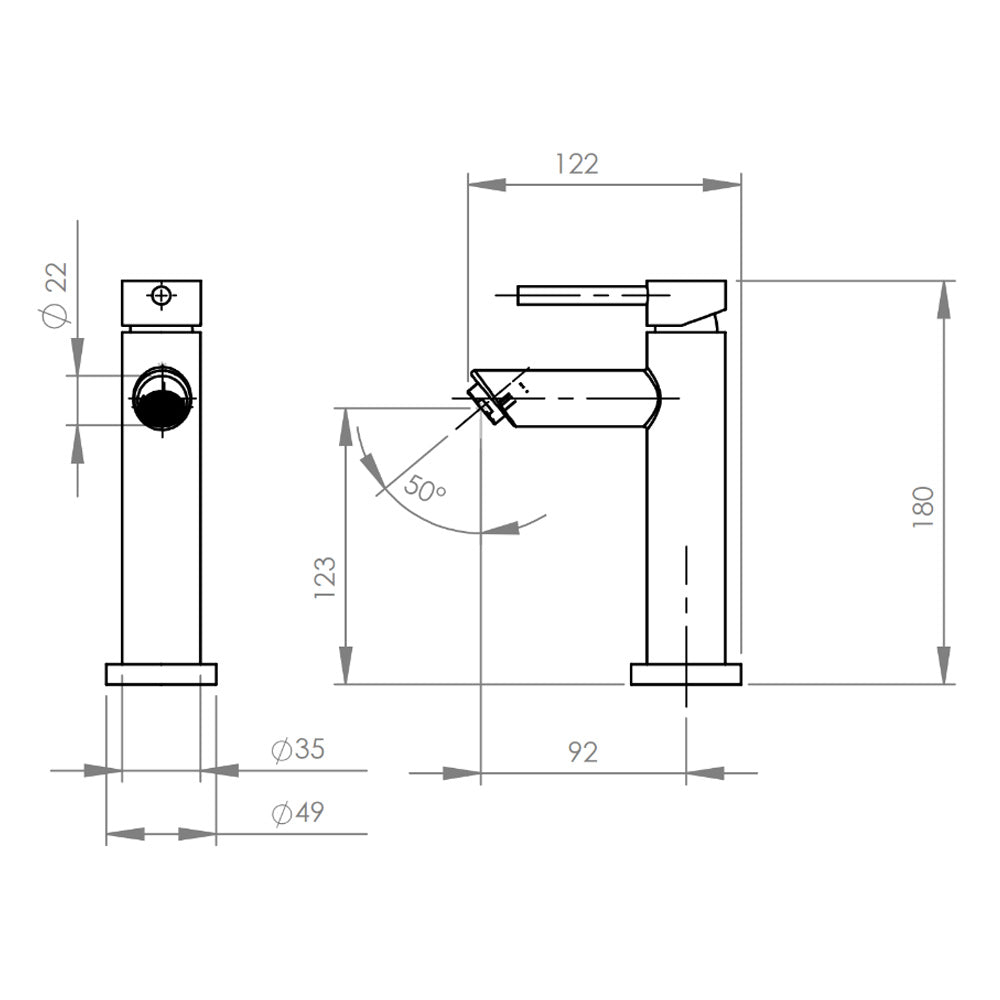 Monomando Lavamanos Alto Oregon Inox Satinado