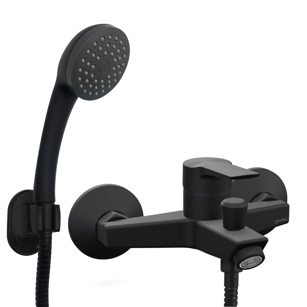 Monomando Tina Ducha Arezzo Negro Mate