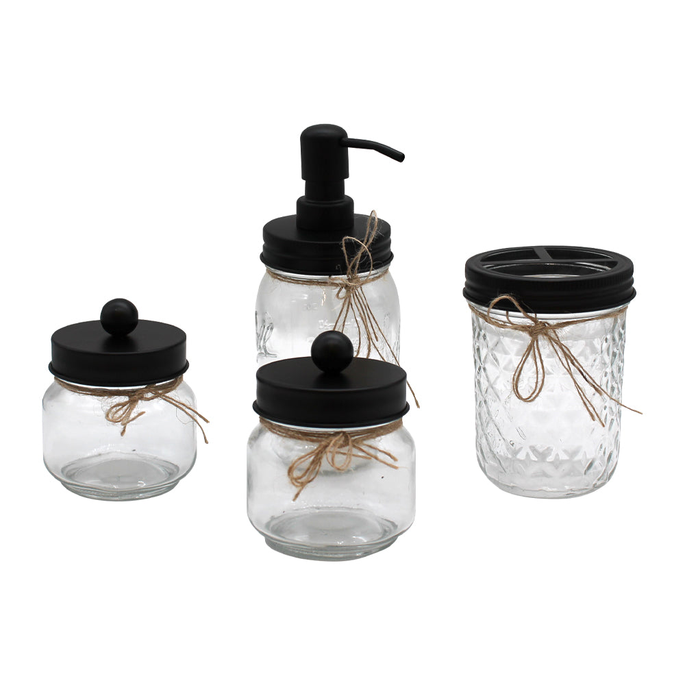 Kit Accesorios Baño Vidrio 4 Piezas Metal