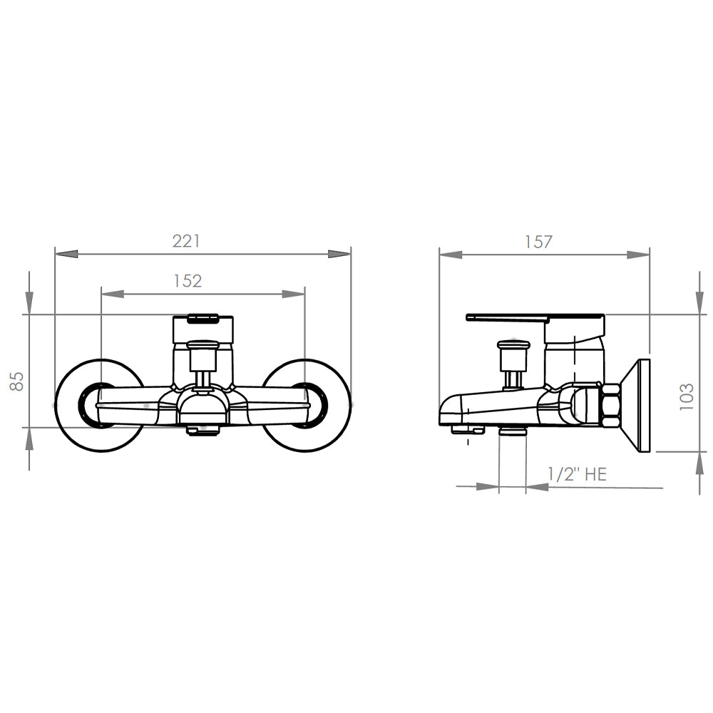Monomando Tina Ducha Dallas Cromo