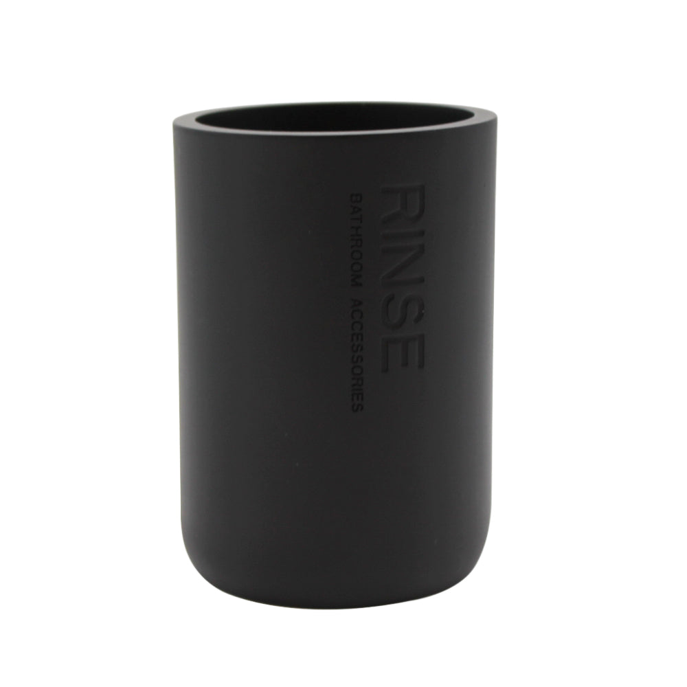 Kit Accesorios Baño Resina 4 piezas Negro/Bamboo