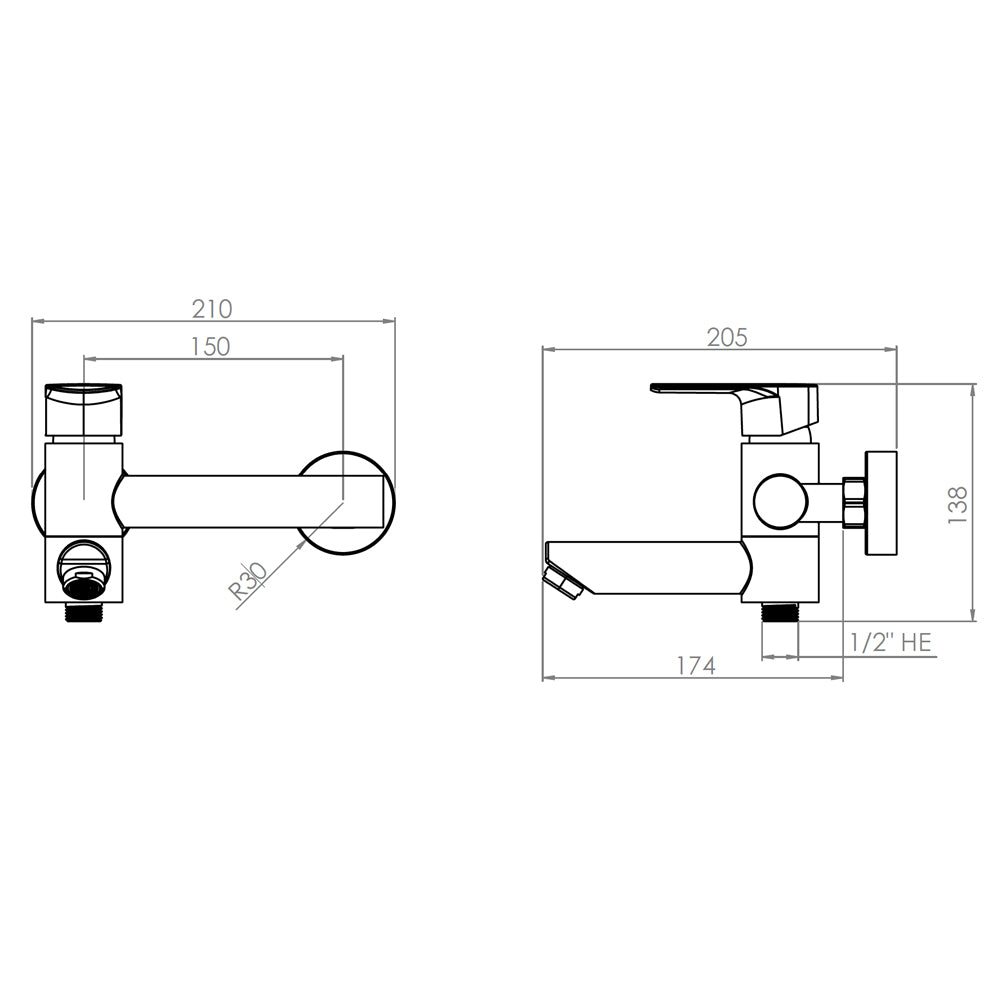 Monomando Tina Ducha Alezio Cromo