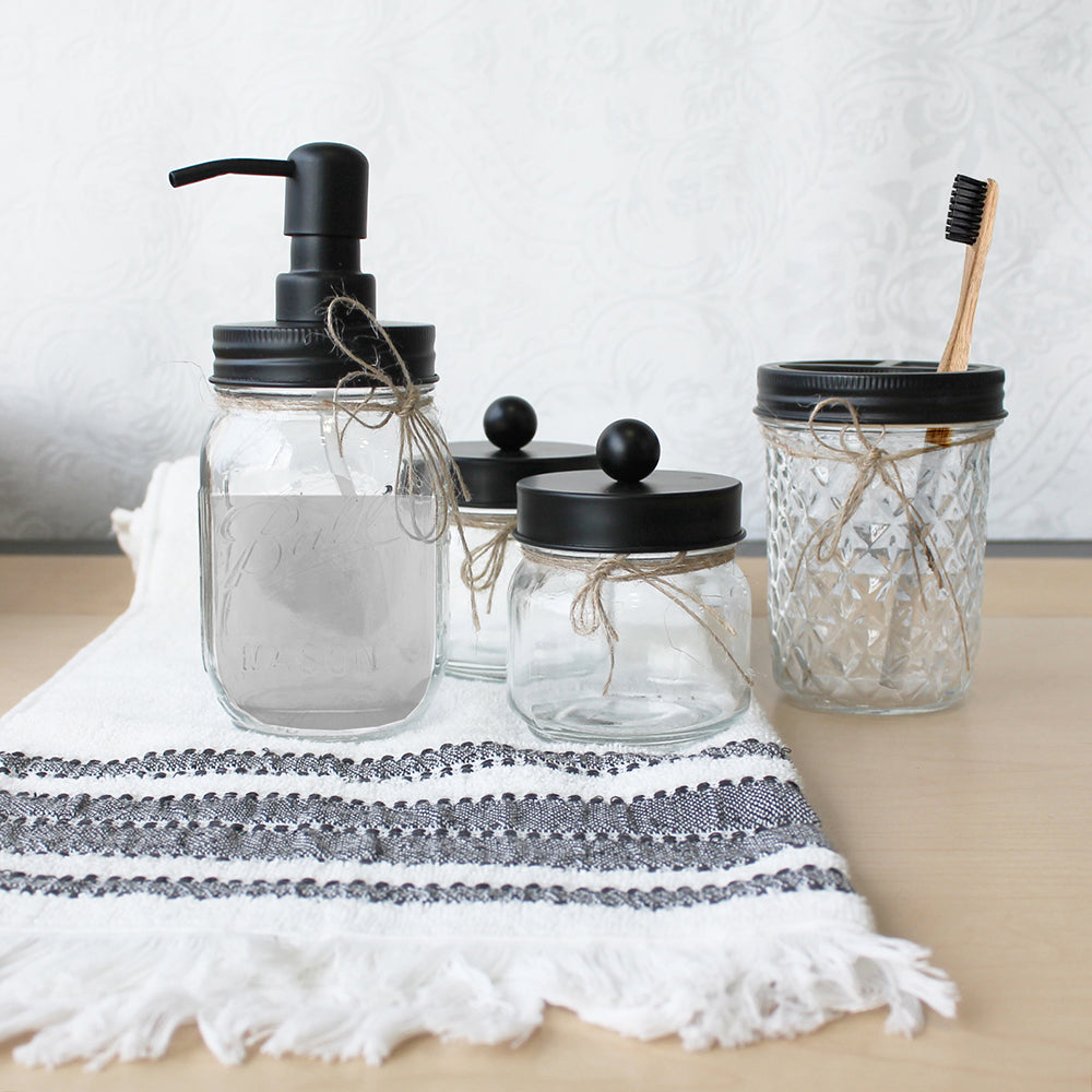 Kit Accesorios Baño Vidrio 4 Piezas Metal