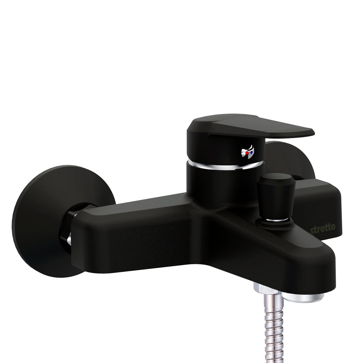 Monomando Tina Ducha Pádova Negro Mate