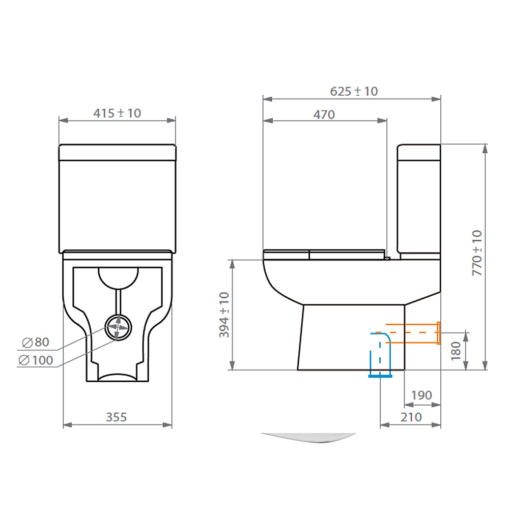 Sanitario WC Completo Atos - Descarga a Piso (Vertical)